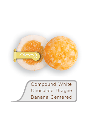Compound White Chocolate Dragee Banana Centered