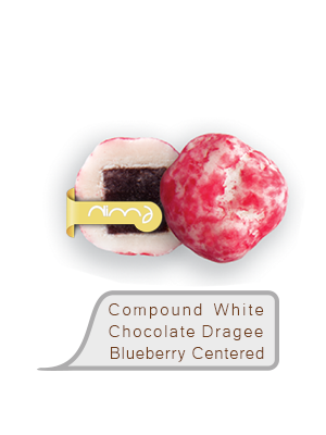 Compound White Chocolate Dragee Blueberry Centered