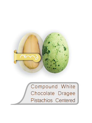 Compound White Chocolate Dragee Pistachios Centered