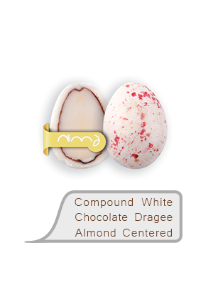 Compound White Chocolate Dragee Almond Centered